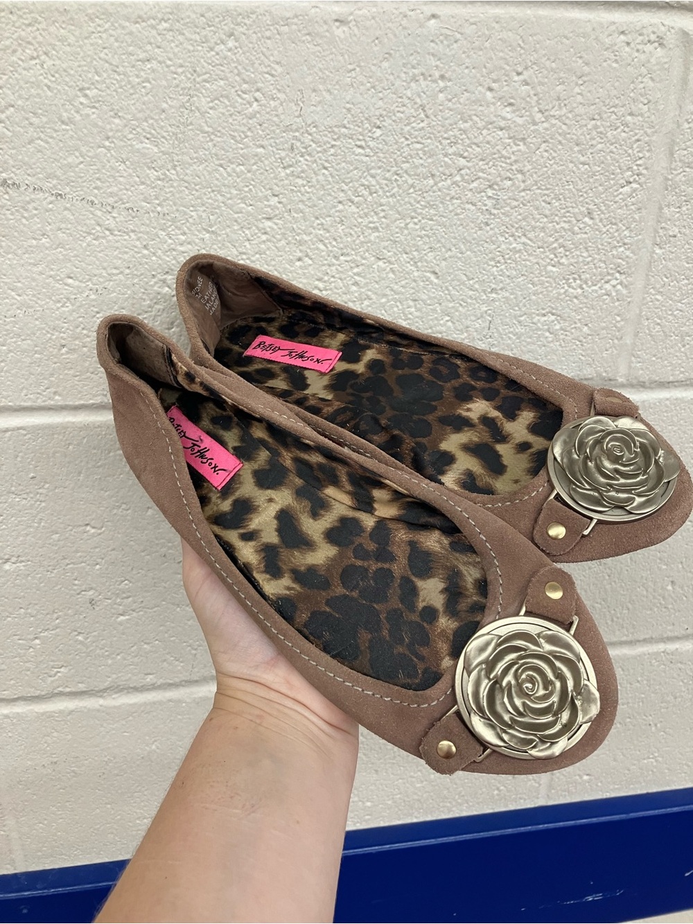 Betsey Johnson Leather Flower Flats